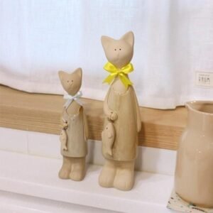 리본 고양이 장식 소품 2p 도자기 인형 인테리어 신혼 집들이 개업 선물